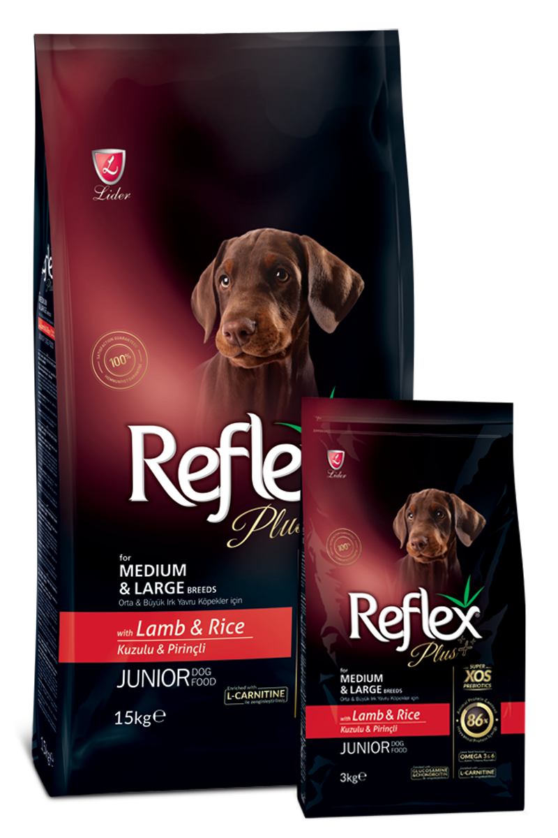 Reflex Plus Kuzu Etli Ve Pirinçli Orta Ve Büyük Irk Yavru Köpek Maması