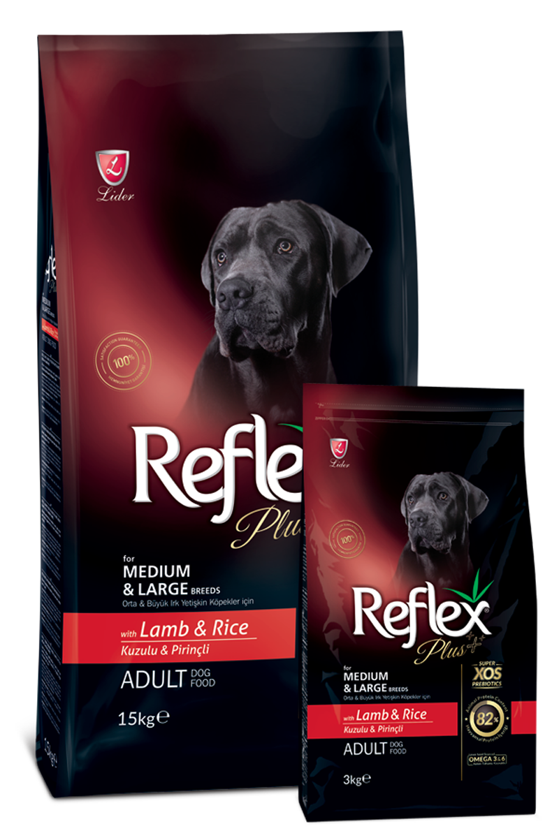 Reflex Plus Kuzu Etli Ve Pirinçli Orta Ve Büyük Irk Yetişkin Köpek Maması