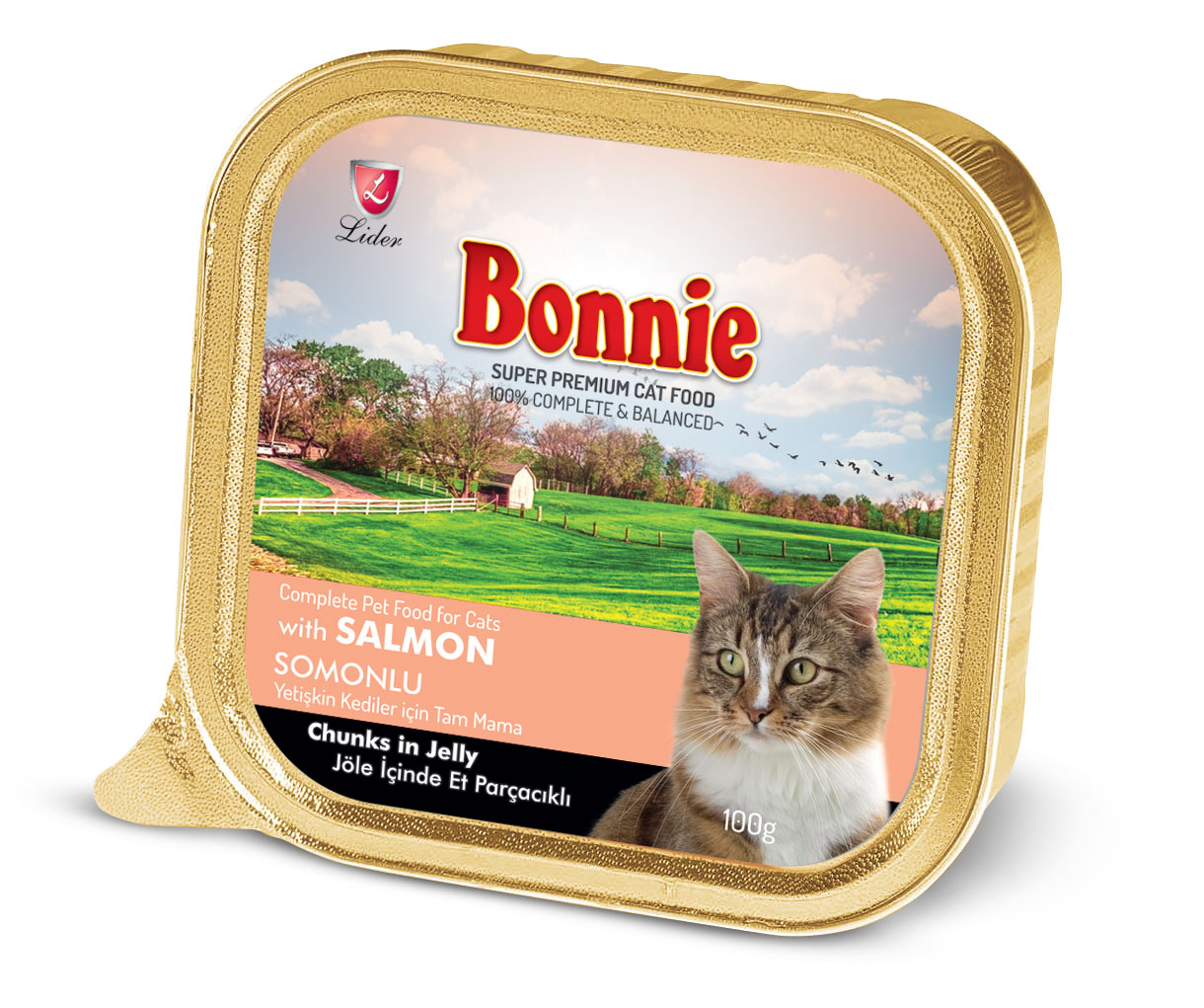 Bonnie Somonlu Yetişkin Kediler için Tam Mama AluTray